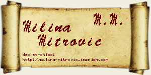 Milina Mitrović vizit kartica